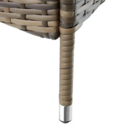 Rattan Garden Sun Lounger 6 Step Backrest Nature/dark Grey - thumbnail 4