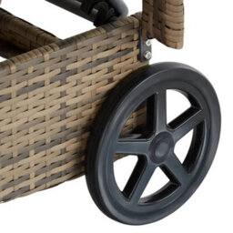 Rattan Garden Sun Lounger 6 Step Backrest Nature/dark Grey - thumbnail 6