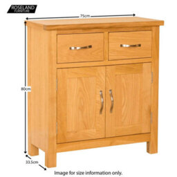 Newlyn Oak Mini Sideboard Fully Assembled - By Roseland Furniture - thumbnail 7