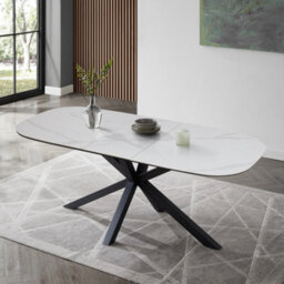 Home Detail Violet Extending White Sintered Stone Ceramic Dining Table