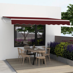 Costway 3.6 X 3M Patio Awning Manual Garden Canopy Sun Shade Retractable Shelter Outdoor - thumbnail 1