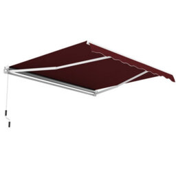 Costway 3.6 X 3M Patio Awning Manual Garden Canopy Sun Shade Retractable Shelter Outdoor - thumbnail 2