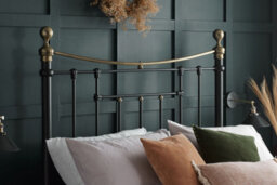Save On Goods UK 5Ft King Size Traditional Metal Bed Frame,victorian, Black With Brass Finish, Bedstead - thumbnail 2