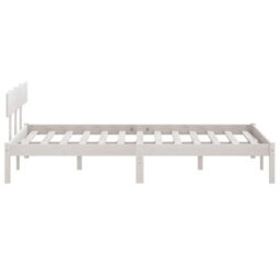 Berkfield Bed Frame White Solid Wood 120X190 Cm Small Double - thumbnail 5