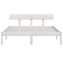 Berkfield Bed Frame White Solid Wood 120X190 Cm Small Double - thumbnail 4