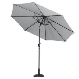 Living And Home 3M Large Rotating Garden Parasol Outdoor Beach Umbrella Patio Sun Shade Crank Tilt With Vintage Base, Light Grey - thumbnail 4