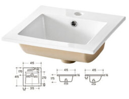 Impact Furniture Bathroom Cabinets Wall Vanity Drawer Sink Storage 3 Units White Gloss Oak Aruba - thumbnail 5
