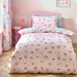 Catherine Lansfield Kids Forever Together Reversible Duvet Cover Set With Pillowcase Pastel - thumbnail 2