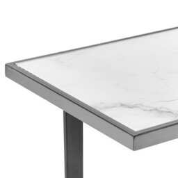 Beliani Console Table Plano Tempered Glass White Marble - thumbnail 5