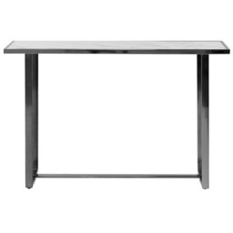 Beliani Console Table Plano Tempered Glass White Marble - thumbnail 4
