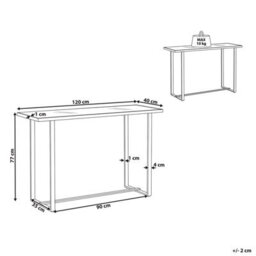 Beliani Console Table Plano Tempered Glass White Marble - thumbnail 3