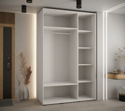 Arte Bright White Sliding Wardrobe W150Cmh205Cmd60Cm - Streamlined Storage For Modern Bedrooms - thumbnail 3