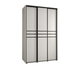 Arte Bright White Sliding Wardrobe W150Cmh205Cmd60Cm - Streamlined Storage For Modern Bedrooms - thumbnail 1
