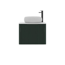 Royal Bathrooms Avenza 600mm Deep Moss Green Wall Hung Bathroom Countertop Vanity Unit 1 Drawer With Milan Basin - thumbnail 6