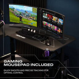 X Rocker Cougar 140Cm Height Adjustable Corner Gaming Desk With Mousepad - Black - thumbnail 4