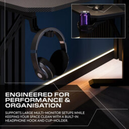 X Rocker Cougar 140Cm Height Adjustable Corner Gaming Desk With Mousepad - Black - thumbnail 6