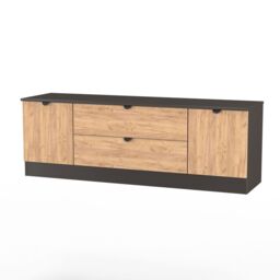 Varese Matt Graphite Tv Stand With 2 Drawers, (H)49.5Cm X (W)144.2Cm X (D)40Cm - thumbnail 3