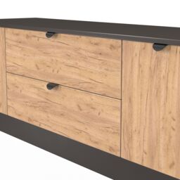 Varese Matt Graphite Tv Stand With 2 Drawers, (H)49.5Cm X (W)144.2Cm X (D)40Cm - thumbnail 6