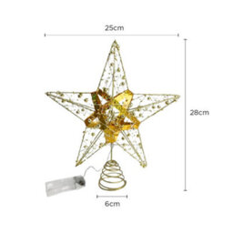 Gold Strip Led Light-Up Star Christmas Tree Topper - thumbnail 4