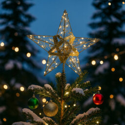 Gold Strip Led Light-Up Star Christmas Tree Topper - thumbnail 3