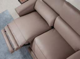 Angel Cerda Elegant 3-Seater Mink Leather Sofa With Electric Recline - thumbnail 4