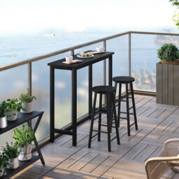 Dining Bar Coffee Kitchen Island Counter Table Metal Legs With Footrest - thumbnail 6