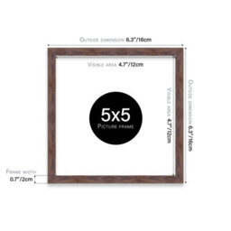 5X5 Walnut Picture Frame (12.7 X 12.7Cm) Poster, Photo, Artwork, Gallery Wall Or Print - thumbnail 3