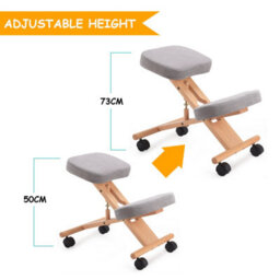 Costway Kneeling Chair Adjustable Height & Angle Ergonomic Stool W/ Padded Seat Grey - thumbnail 2