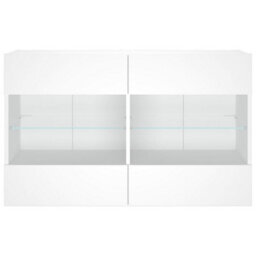 Berkfield Durable Tv Wall Cabinet With Led Lights White 98.5X30X60.5 Cm - thumbnail 7