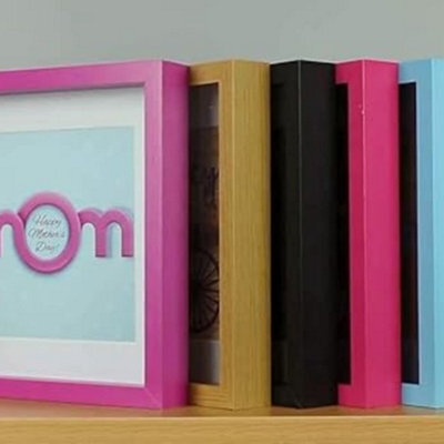 Biznest 3D Shadow Box Photo Frame 23 X 23 Cm 3D Picture Frame Shadow Effect Box Frame For Love One's (Purple)