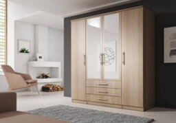 Arte Stylish Alex Hinged Door Wardrobe W2000mm H2100mm D640mm - Timeless Sonoma Oak Finish - thumbnail 1