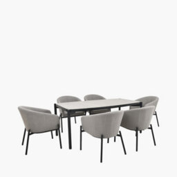 Pacific Lifestyle Nevada Putty Outdoor 6 Seater Dining Set - thumbnail 2