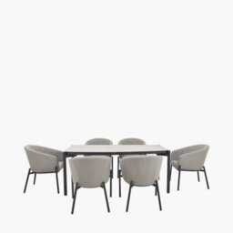Pacific Lifestyle Nevada Putty Outdoor 6 Seater Dining Set - thumbnail 1