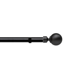 Unknown 28mm Fixed Length Metal Eyelet Curtain Pole Set In Black - Met Ball Finial, 90Cm - thumbnail 1