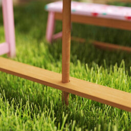 Aiyaplay Kids Picnic Table, Wooden Children Garden Table And Bench Set, Pink - thumbnail 9