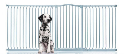 Bettacare Extra Tall Curved Top Dog Gate, 225Cm - 234Cm, Matt Grey, Extra Tall 100Cm In Height, Pressure Fit Pet Gate - image 1
