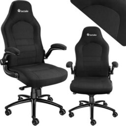 Tectake Office Chair Springsteen With Ergonomic Shape, Thick Padding And Stepless Height Adjustment - Black