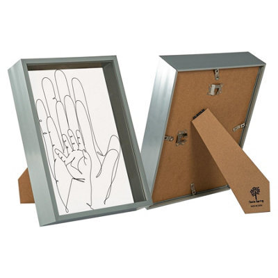 "Nicola Spring A4 (8 X 12"") Deep Photo Frames - Grey - 3D Deep Box Picture Frame Portrait Display Case (31 X 22Cm) - Set Of 2" - image 1