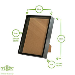"Nicola Spring A4 (8 X 12"") Deep Photo Frames - Grey - 3D Deep Box Picture Frame Portrait Display Case (31 X 22Cm) - Set Of 2" - thumbnail 4