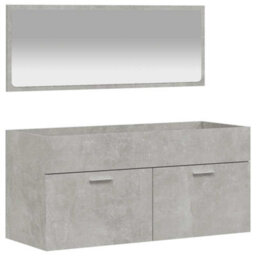 Berkfield Durable Bathroom Cabinet With Mirror Concrete Grey Engineered Wood