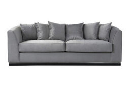 my furniture Pino Three Seat Sofa Dove Grey Velvet With Silver-Detail Ash Base - Large. - thumbnail 1