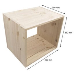 Woodeedoo Set Of 2 Pine Cube Bookcase Shelving Units Stackable Freestanding Floor Storage Boxes For Home Or Office 45 X 39 X 35 Cm - thumbnail 8