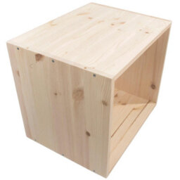 Woodeedoo Set Of 2 Pine Cube Bookcase Shelving Units Stackable Freestanding Floor Storage Boxes For Home Or Office 45 X 39 X 35 Cm - thumbnail 7