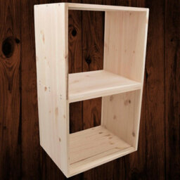 Woodeedoo Set Of 2 Pine Cube Bookcase Shelving Units Stackable Freestanding Floor Storage Boxes For Home Or Office 45 X 39 X 35 Cm - thumbnail 2