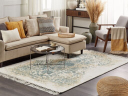 Beliani Rug Boyali Light Beige 140 X 200 Cm Viscose - thumbnail 2