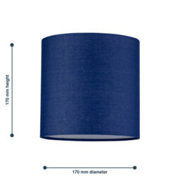 First Choice Lighting Navy Blue Cotton 17Cm Table Lamp Shade - thumbnail 5