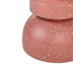 Beliani Red Terrazzo Hourglass Side Table - 37Cm Round, Weather-Resistant Fibreglass & Magnesium Oxide - thumbnail 5
