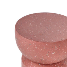 Beliani Red Terrazzo Hourglass Side Table - 37Cm Round, Weather-Resistant Fibreglass & Magnesium Oxide - thumbnail 4