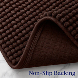 Aspire Homeware Quick Dry Chenille Bathmat Soft Water Absorbent Shower Mat Non-Slip Floor Mat, Brown (L)80Cm X (W)50Cm - thumbnail 3