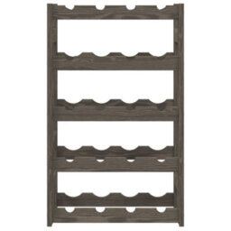 Berkfield Wine Rack For 20 Bottles Grey Solid Wood Pine - thumbnail 3